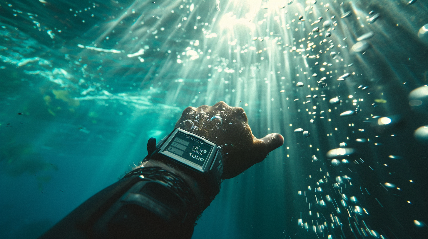 Side by side display comparison of all three dive computers underwater
