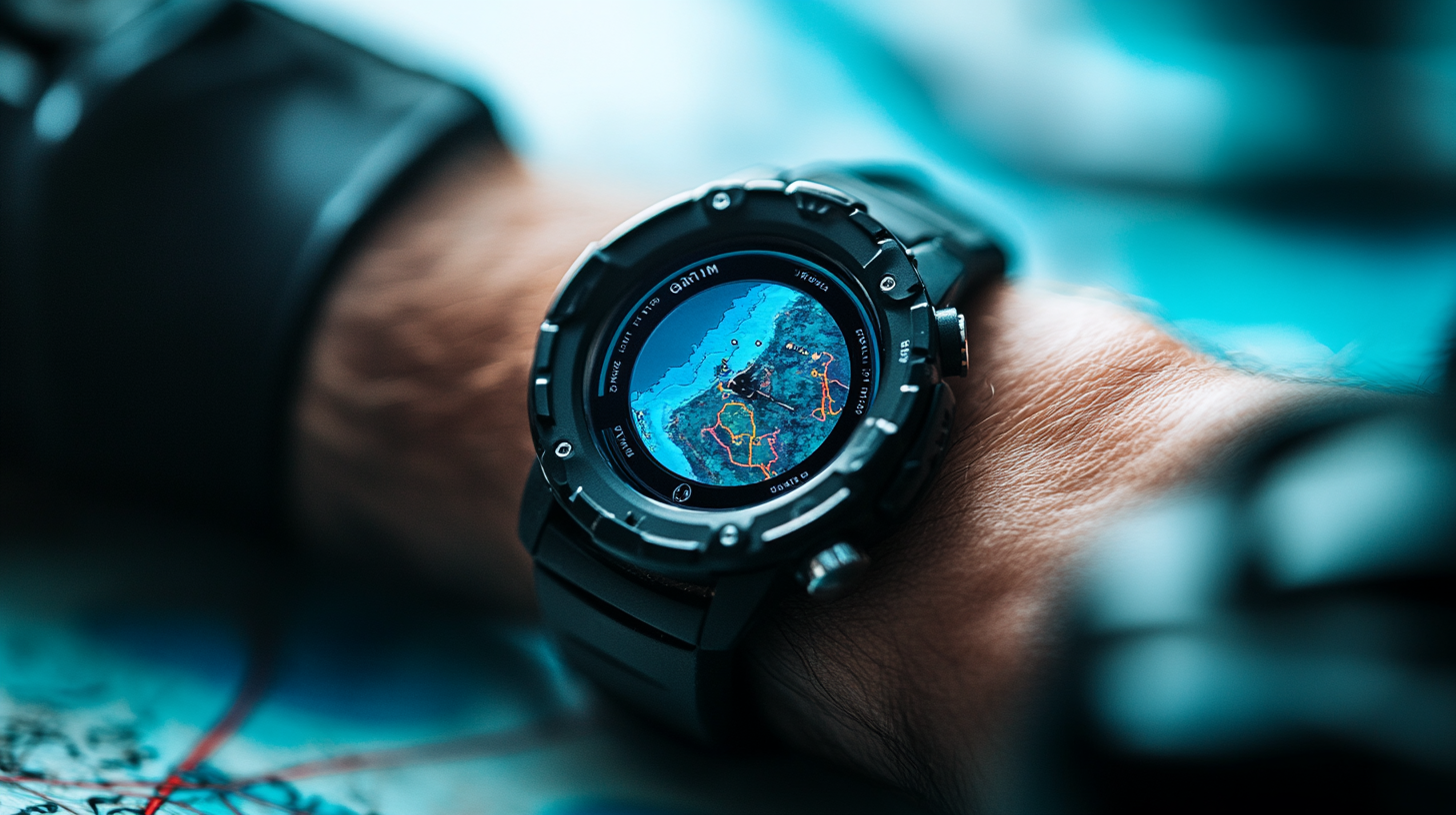 Garmin Descent Mk3i showing GPS dive site map